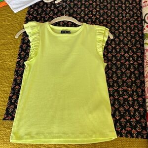 J. Crew ribbed sleeveless ruffle sleeved tank small